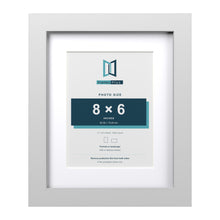 Classic White 11 x 9 inch picture frame with a white mount for an 8 x 6 inch photo