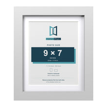 Classic White 11 x 9 inch picture frame with a white mount for a 9 x 7 inch photo