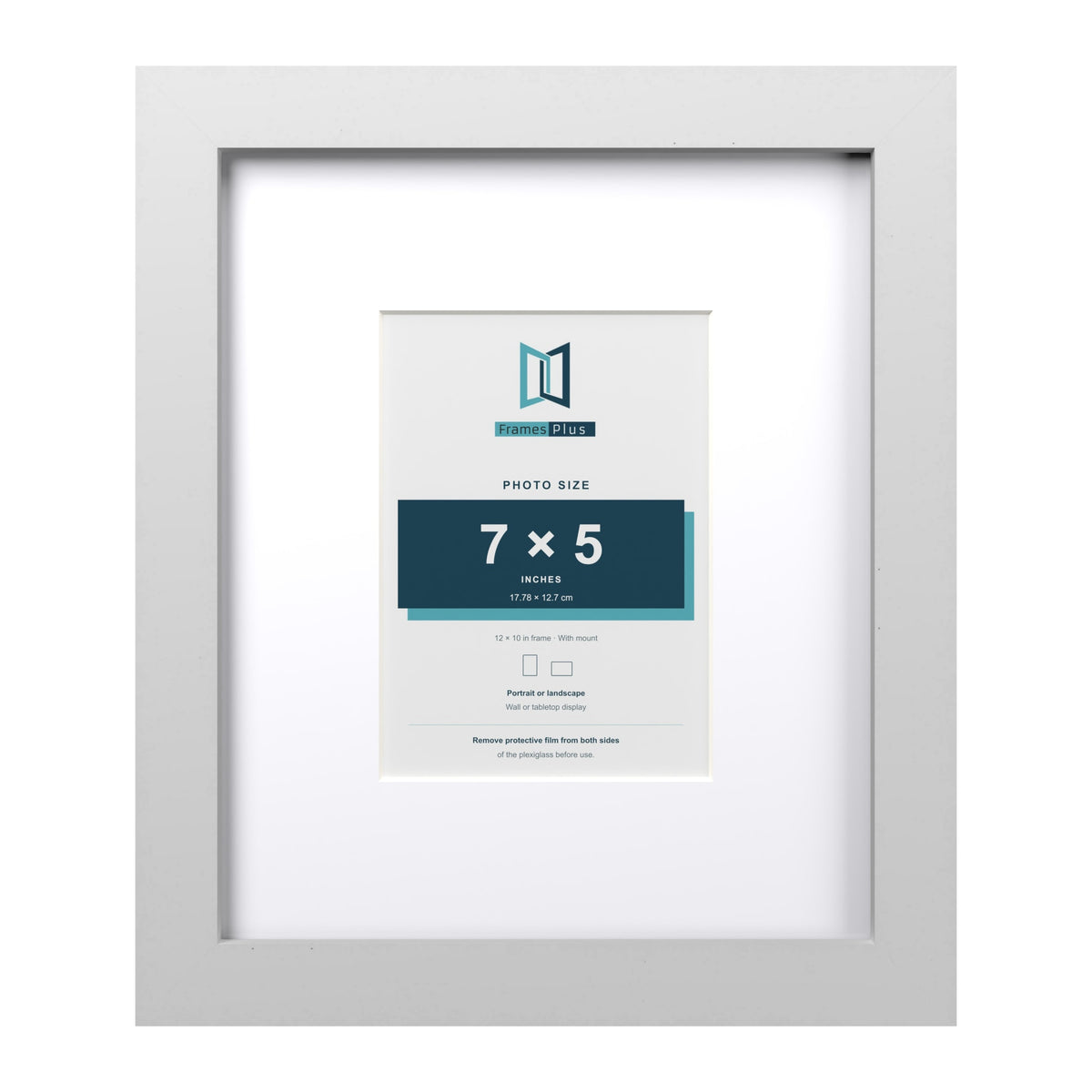 Classic White 12 x 10 inch picture frame with a white mount for a 7 x 5 inch photo