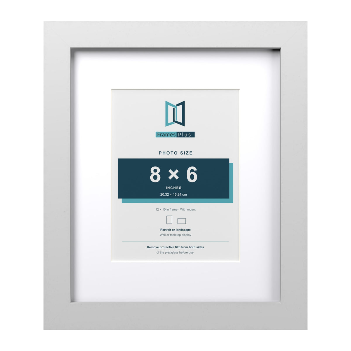 Classic White 12 x 10 inch picture frame with a white mount for an 8 x 6 inch photo