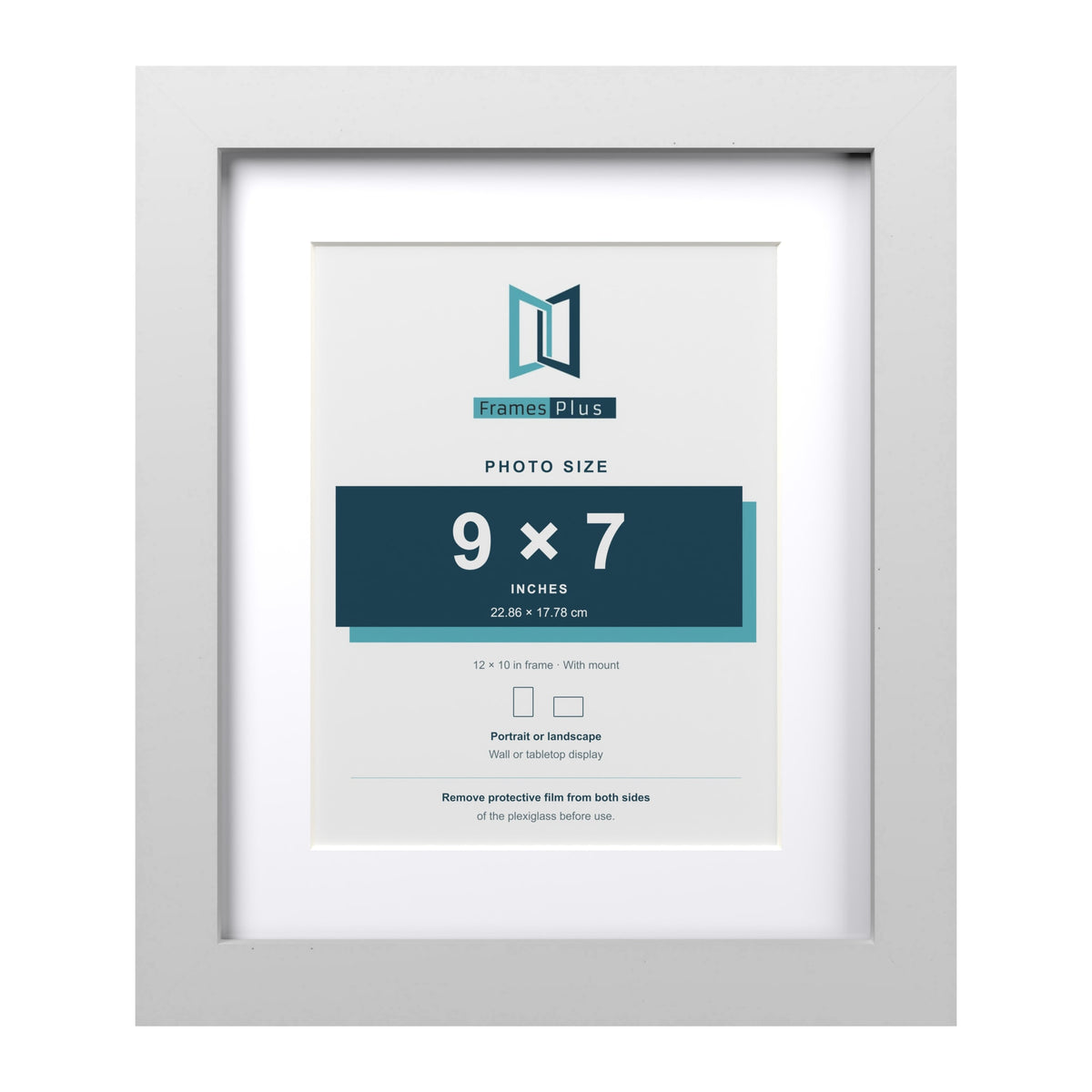 Classic White 12 x 10 inch picture frame with a white mount for a 9 x 7 inch photo
