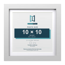 Classic White 12 x 12 inch picture frame with a white mount for a 10 x 10 inch photo