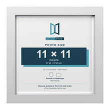 Classic White 12 x 12 inch picture frame with a white mount for an 11 x 11 inch photo