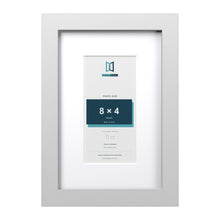 Classic White 12 x 8 inch picture frame with a white mount for an 8 x 4 inch photo