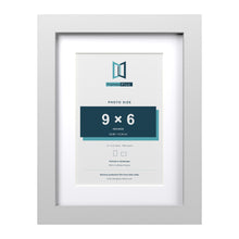 Classic White 12 x 9 inch picture frame with a white mount for a 9 x 6 inch photo