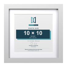 Classic White 13 x 13 inch picture frame with a white mount for a 10 x 10 inch photo