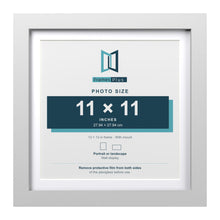 Classic White 13 x 13 inch picture frame with a white mount for an 11 x 11 inch photo