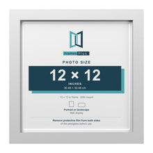 Classic White 13 x 13 inch picture frame with a white mount for a 12 x 12 inch photo