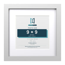 Classic White 13 x 13 inch picture frame with a white mount for a 9 x 9 inch photo