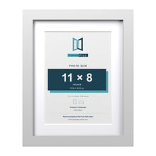 Classic White 14 x 11 inch picture frame with a white mount for an 11 x 8 inch photo