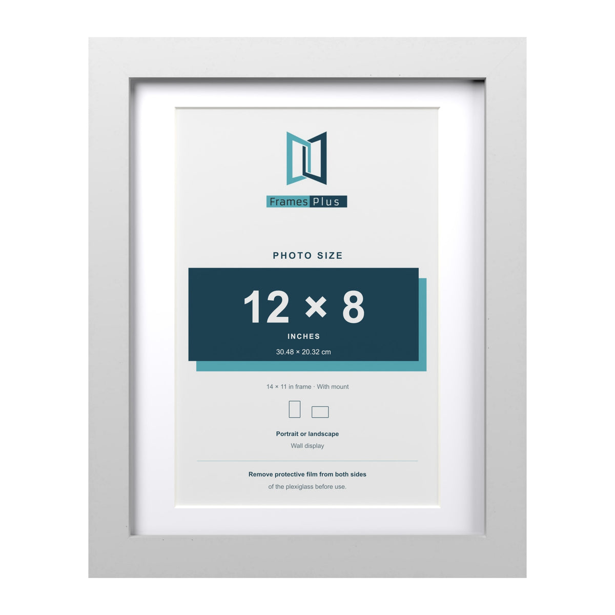 Classic White 14 x 11 inch picture frame with a white mount for a 12 x 8 inch photo