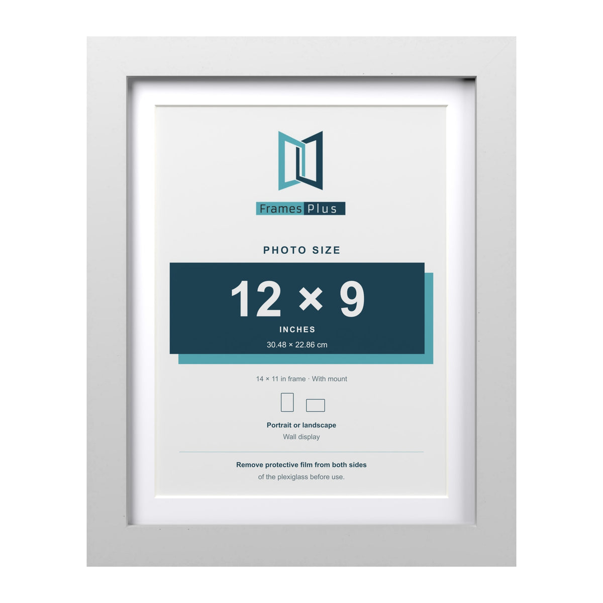 Classic White 14 x 11 inch picture frame with a white mount for a 12 x 9 inch photo