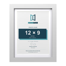Classic White 14 x 11 inch picture frame with a white mount for a 12 x 9 inch photo