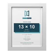 Classic White 14 x 11 inch picture frame with a white mount for a 13 x 10 inch photo