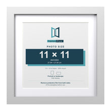 Classic White 14 x 14 inch picture frame with a white mount for an 11 x 11 inch photo