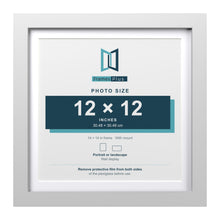 Classic White 14 x 14 inch picture frame with a white mount for a 12 x 12 inch photo