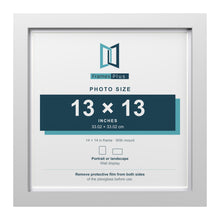 Classic White 14 x 14 inch picture frame with a white mount for a 13 x 13 inch photo