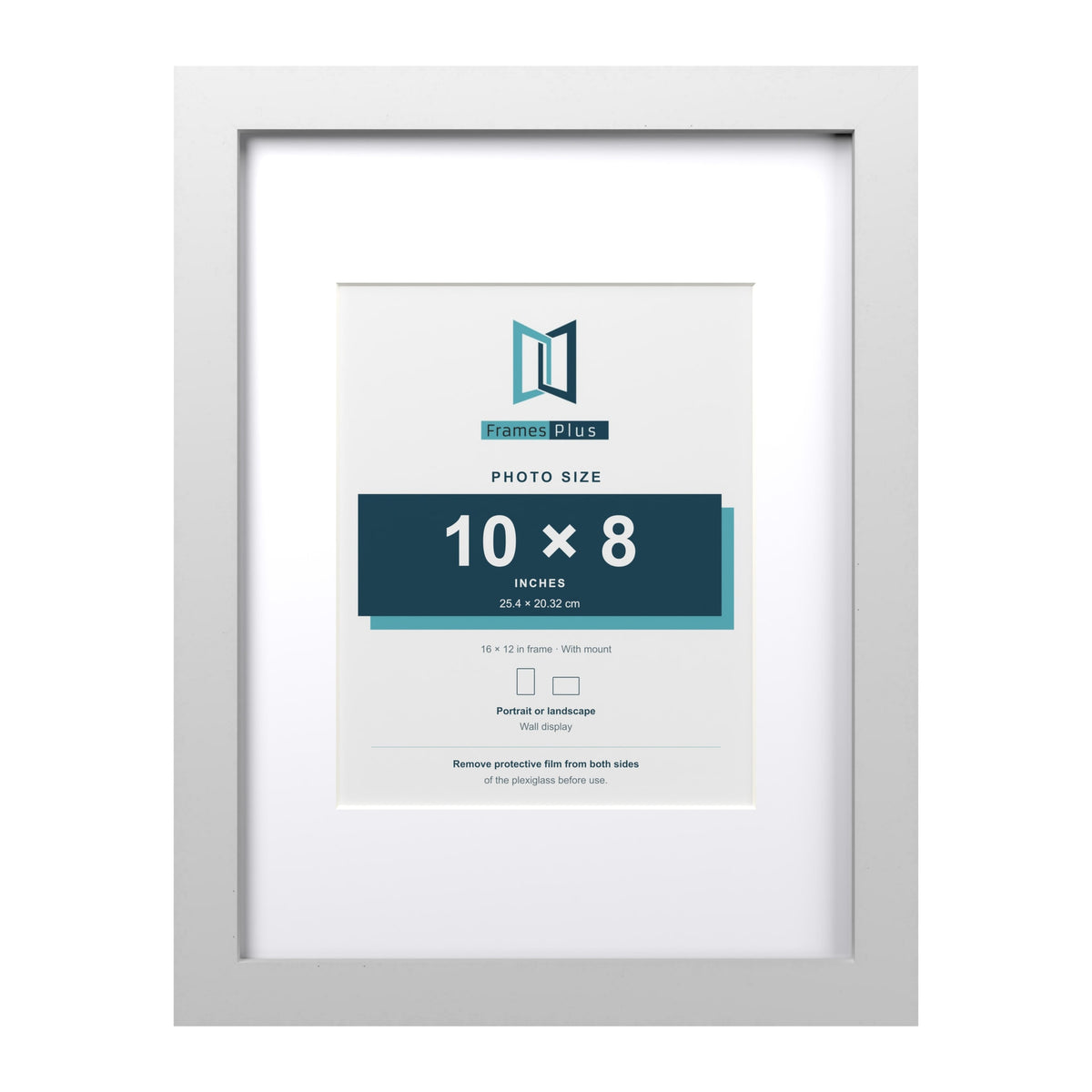 Classic White 16 x 12 inch picture frame with a white mount for a 10 x 8 inch photo