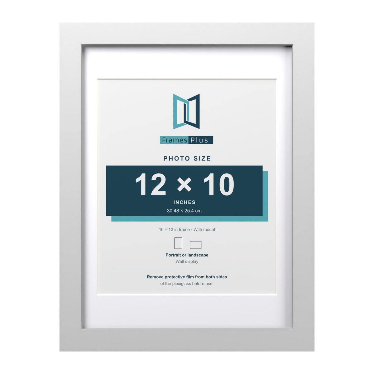 Classic White 16 x 12 inch picture frame with a white mount for a 12 x 10 inch photo