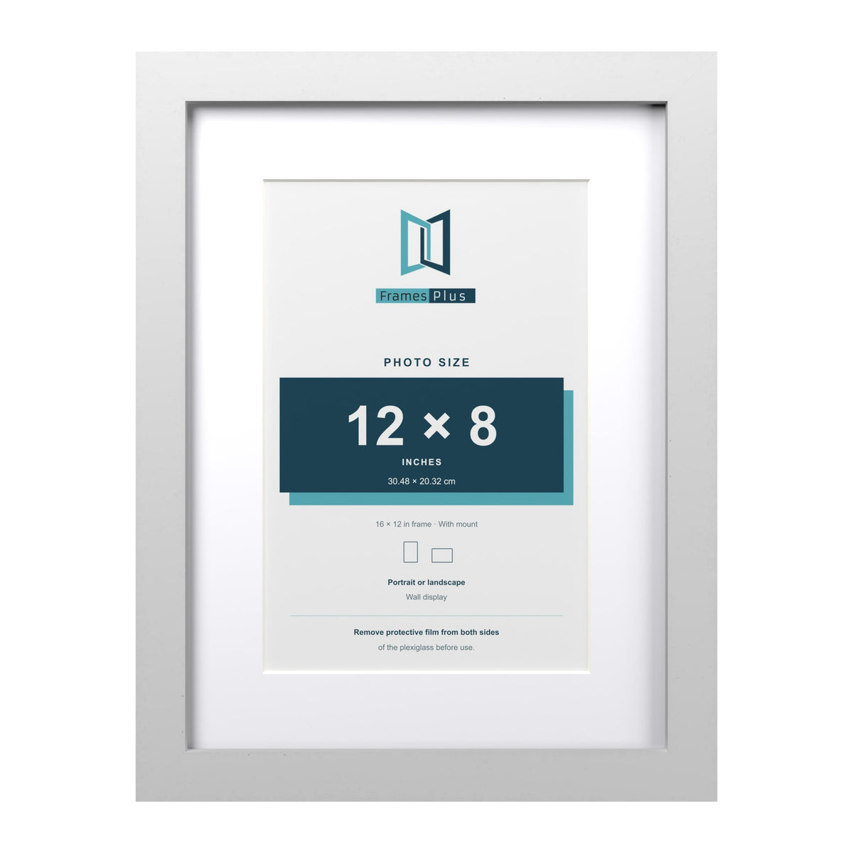 Classic White 16 x 12 inch picture frame with a white mount for a 12 x 8 inch photo