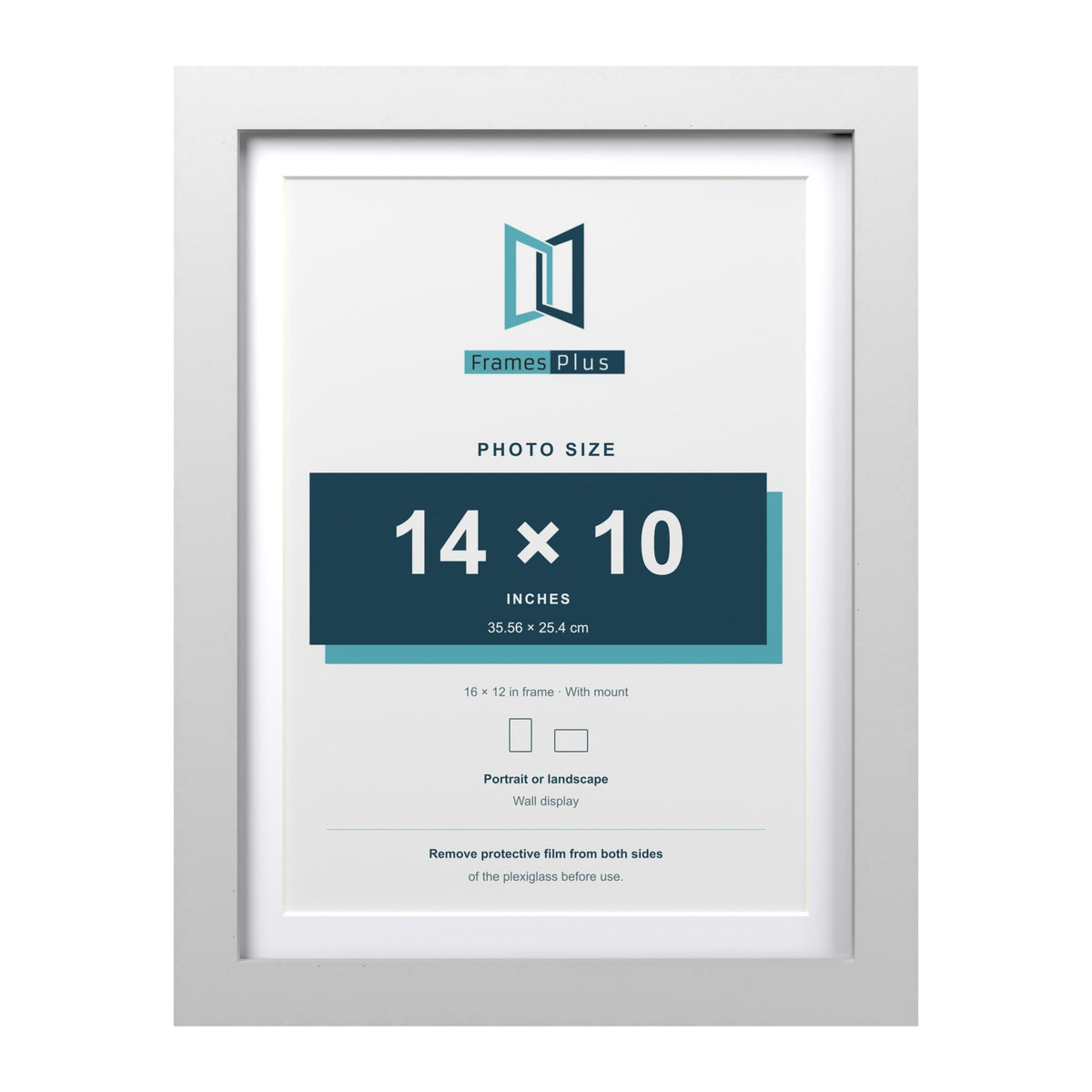 Classic White 16 x 12 inch picture frame with a white mount for a 14 x 10 inch photo