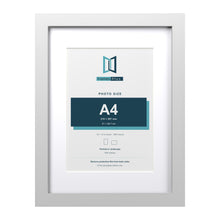 Classic White 16 x 12 inch picture frame with a white mount for an A4 photo