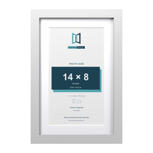 Classic White 17 x 11 inch picture frame with a white mount for a 14 x 8 inch photo