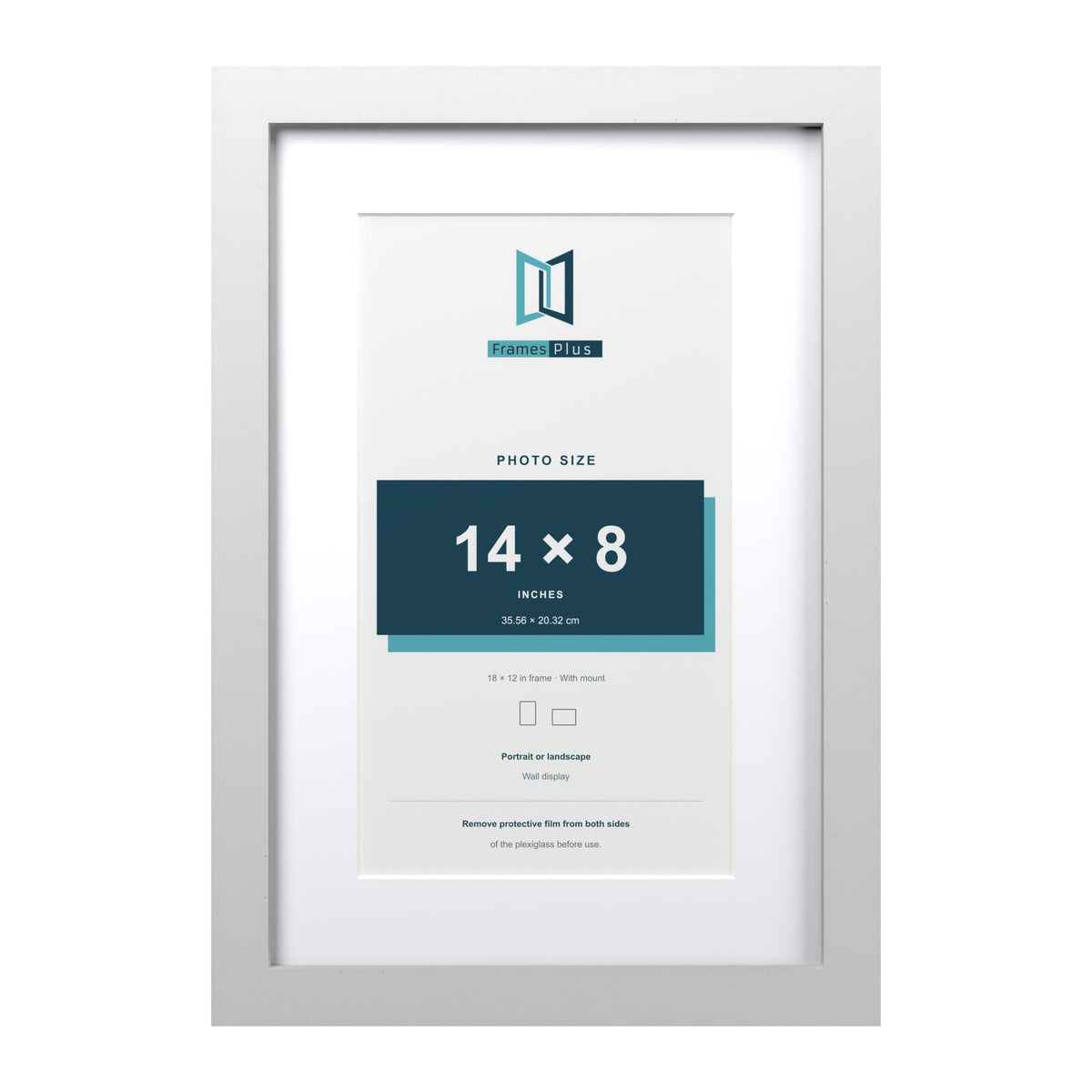 Classic White 18 x 12 inch picture frame with a white mount for a 14 x 8 inch photo
