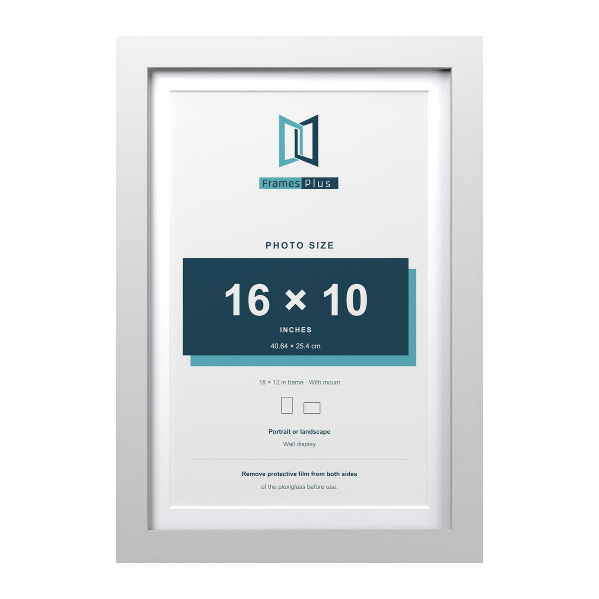 Classic White 18 x 12 inch picture frame with a white mount for a 16 x 10 inch photo