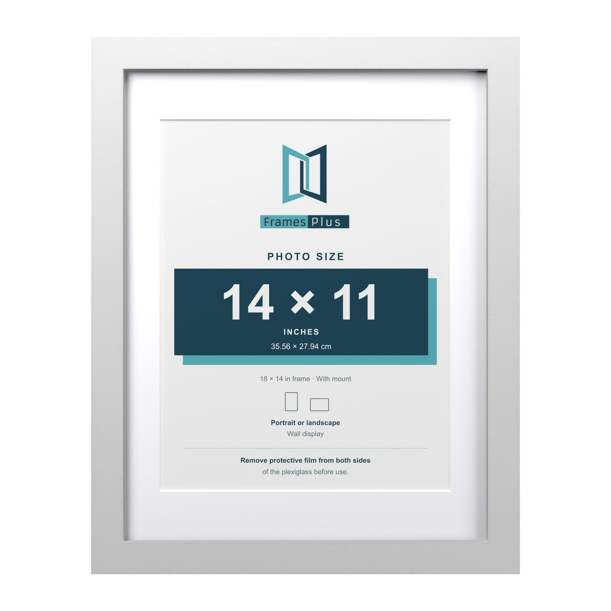 Classic White 18 x 14 inch picture frame with a white mount for a 14 x 11 inch photo