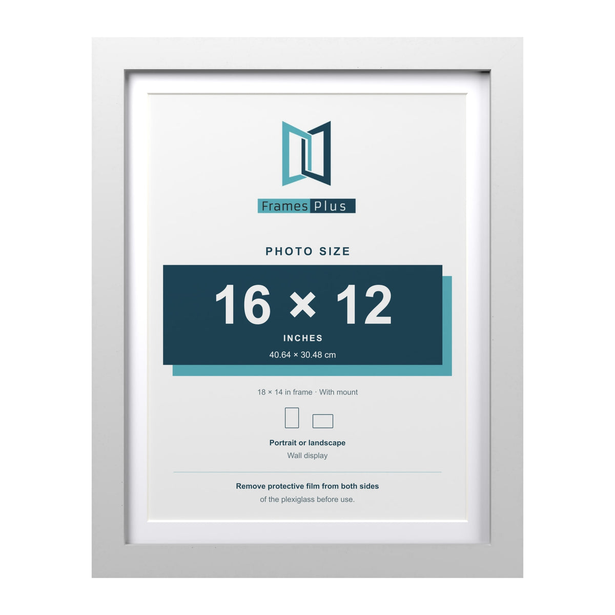 Classic White 18 x 14 inch picture frame with a white mount for a 16 x 12 inch photo