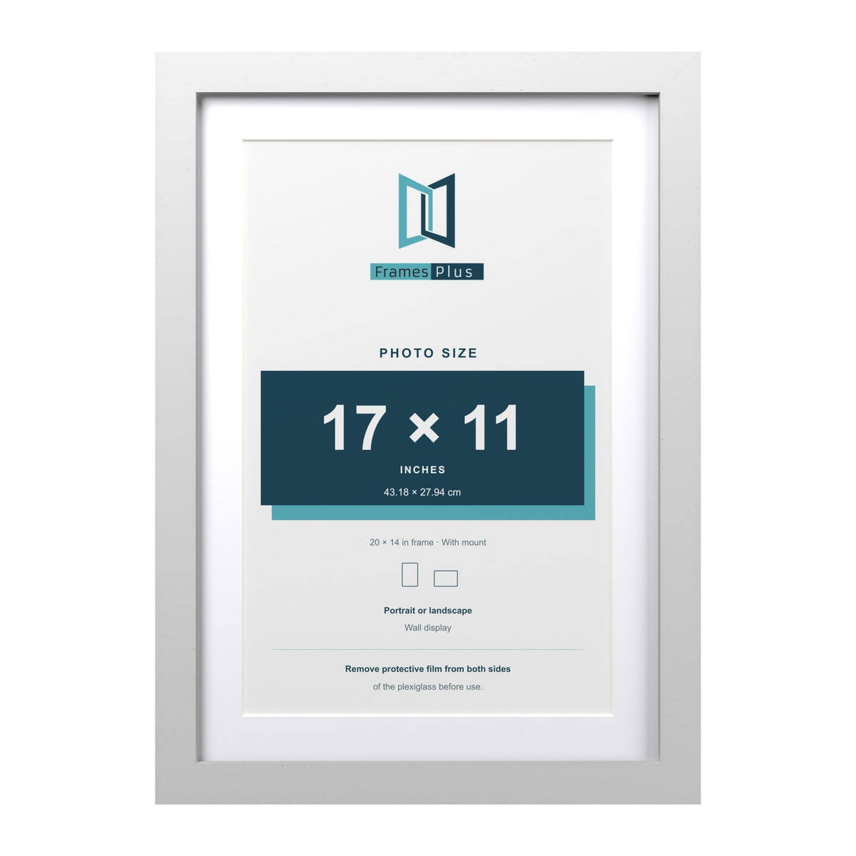 Classic White 20 x 14 inch picture frame with a white mount for a 17 x 11 inch photo