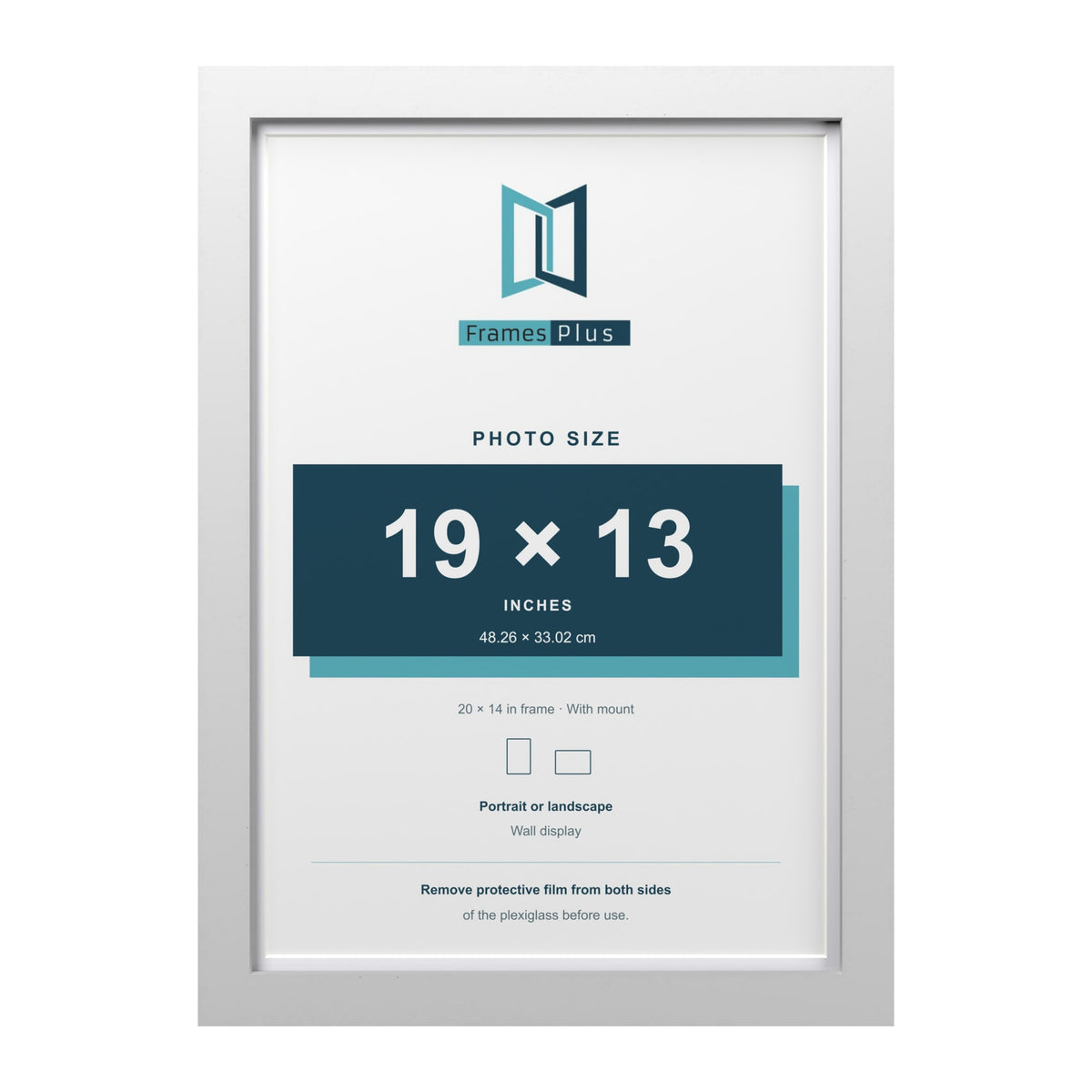 Classic White 20 x 14 inch picture frame with a white mount for a 19 x 13 inch photo