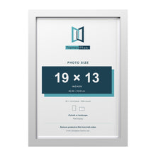 Classic White 20 x 14 inch picture frame with a white mount for a 19 x 13 inch photo