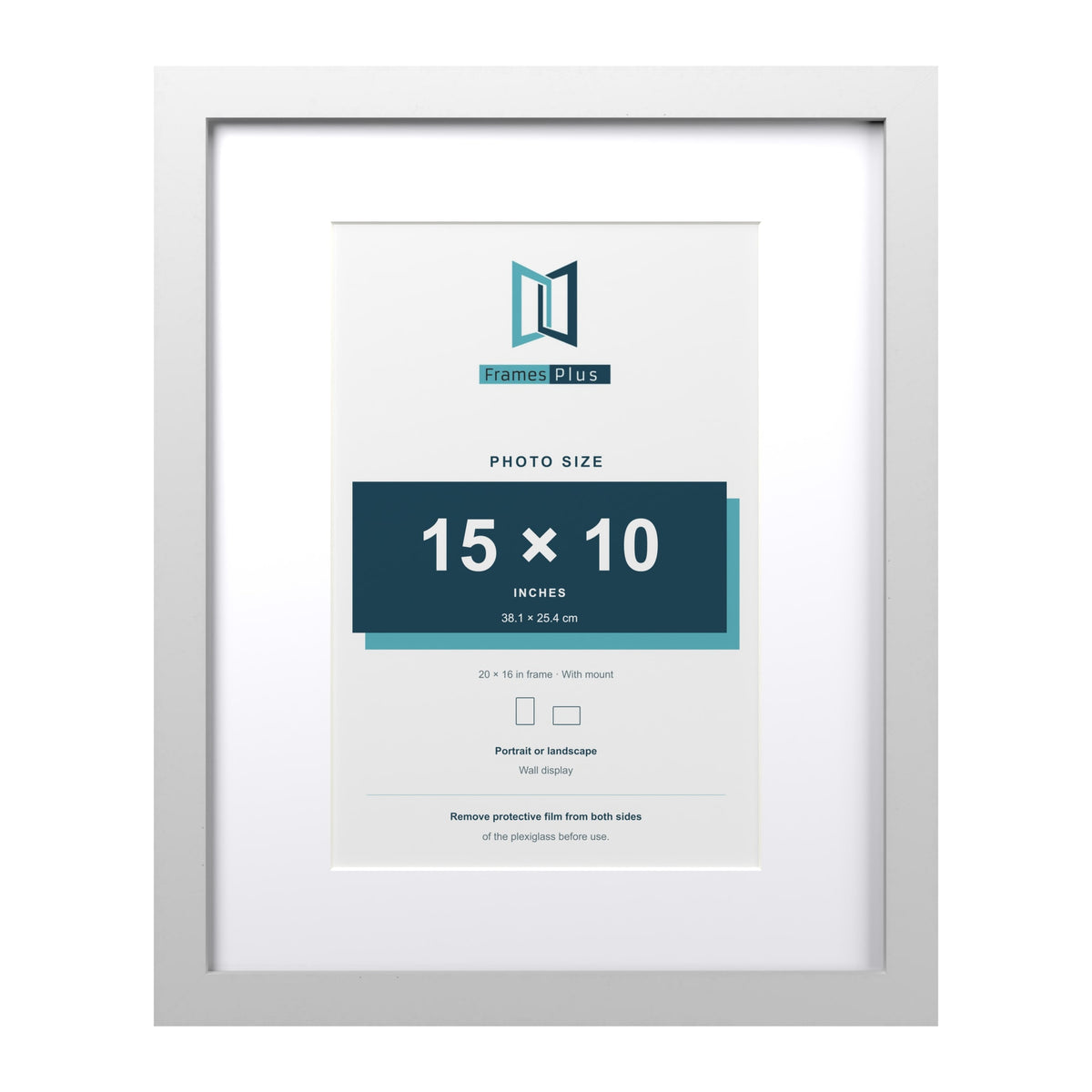 Classic White 20 x 16 inch picture frame with a white mount for a 15 x 10 inch photo