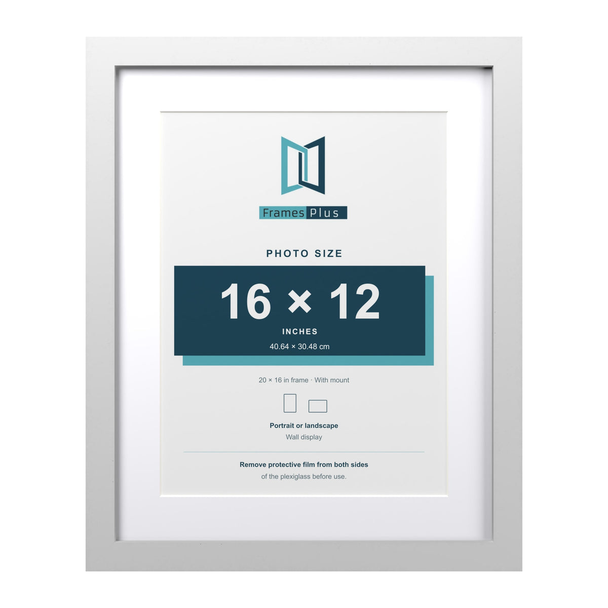 Classic White 20 x 16 inch picture frame with a white mount for a 16 x 12 inch photo
