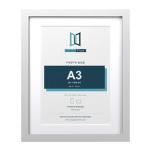 Classic White 20 x 16 inch picture frame with a white mount for an A3 photo