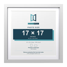 Classic White 20 x 20 inch picture frame with a white mount for a 17 x 17 inch photo