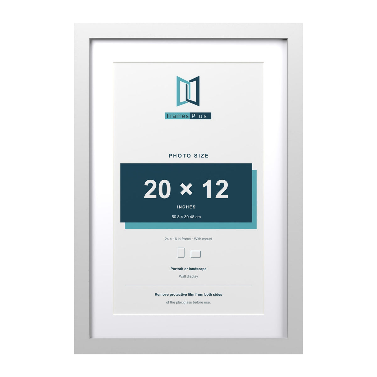Classic White 24 x 16 inch picture frame with a white mount for a 20 x 12 inch photo