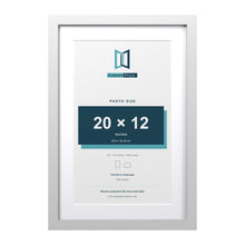 Classic White 24 x 16 inch picture frame with a white mount for a 20 x 12 inch photo
