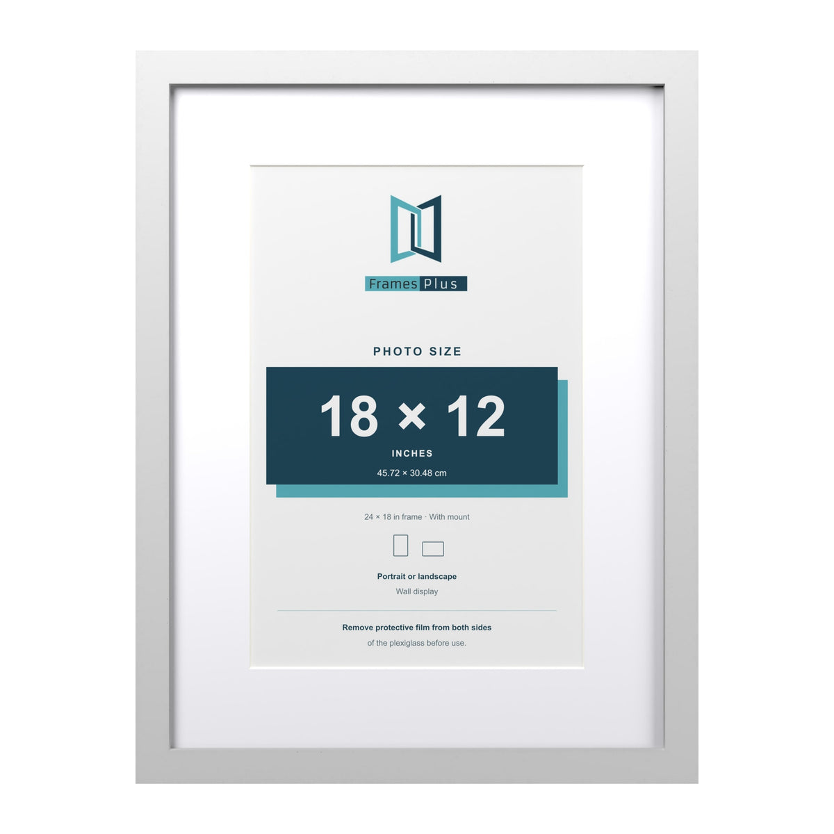 Classic White 24 x 18 inch picture frame with a white mount for an 18 x 12 inch photo