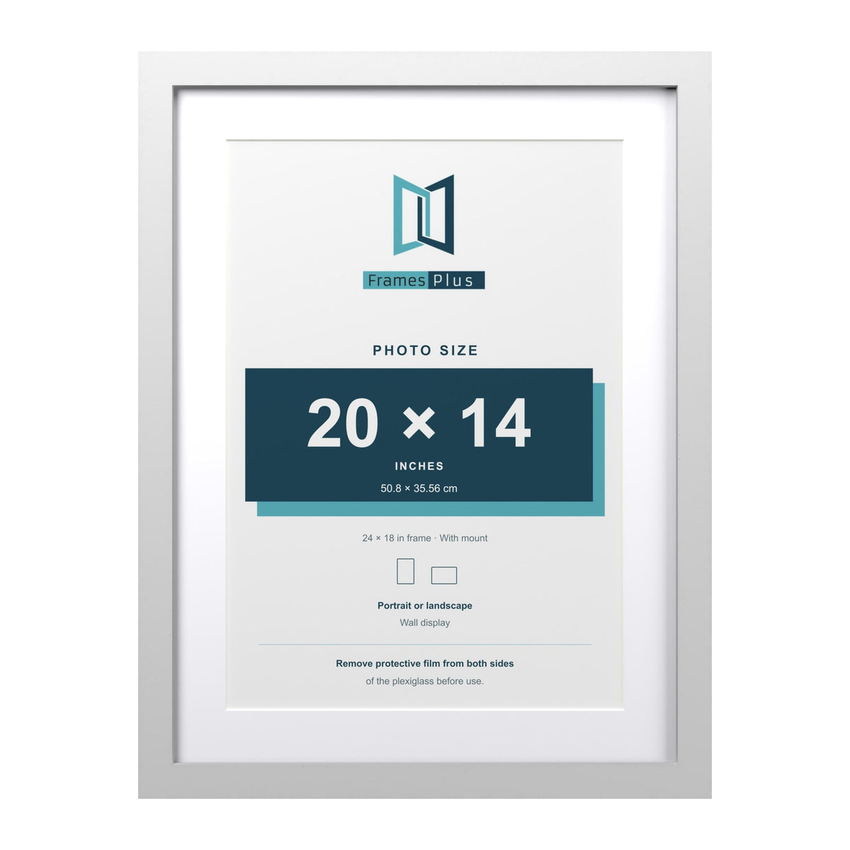Classic White 24 x 18 inch picture frame with a white mount for a 20 x 14 inch photo