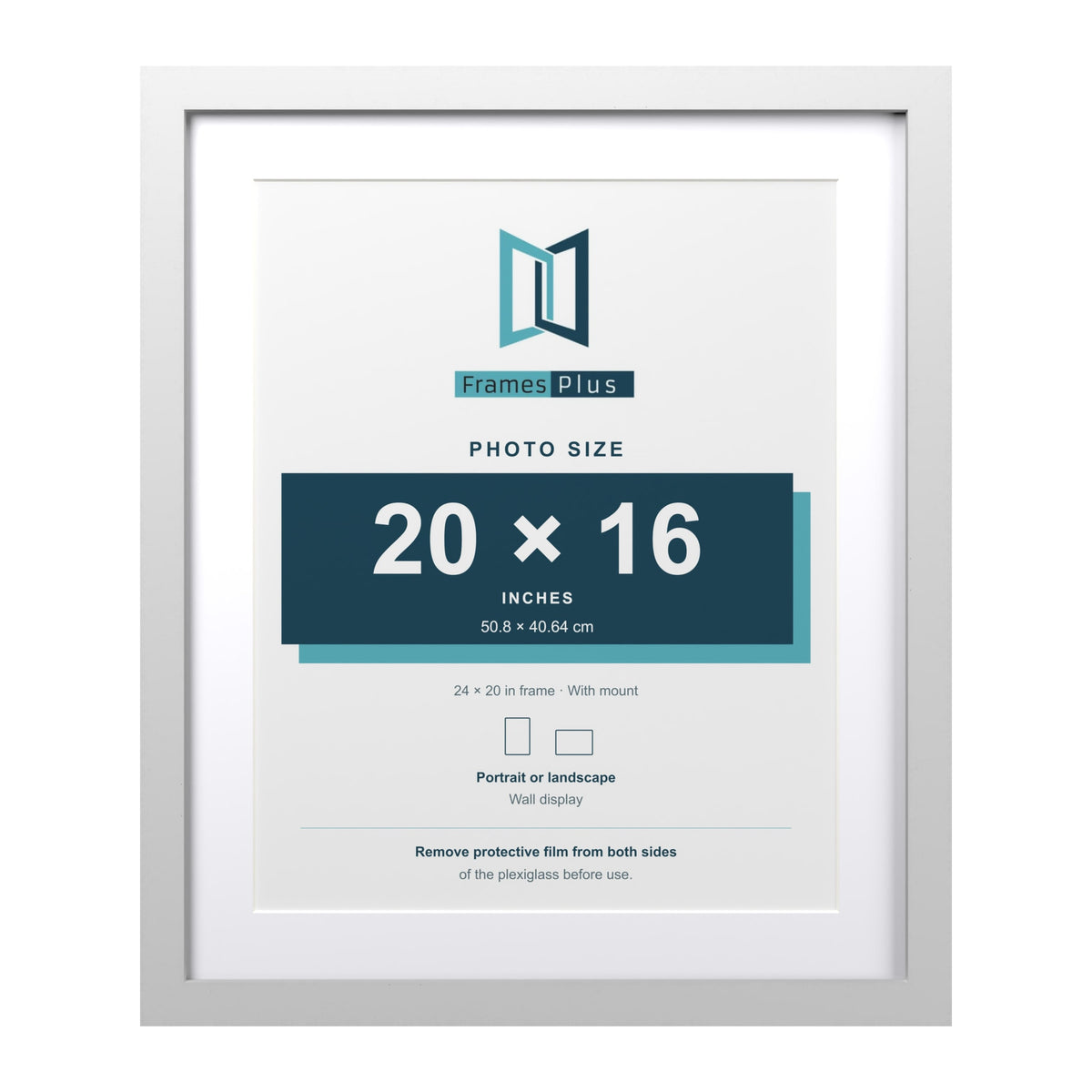 Classic White 24 x 20 inch picture frame with a white mount for a 20 x 16 inch photo