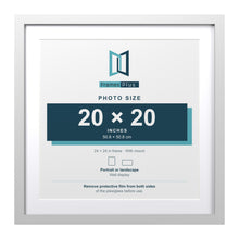 Classic White 24 x 24 inch picture frame with a white mount for a 20 x 20 inch photo