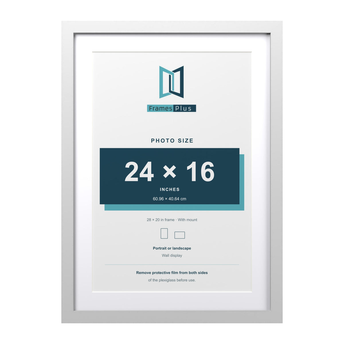 Classic White 28 x 20 inch picture frame with a white mount for a 24 x 16 inch photo