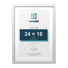 Classic White 28 x 20 inch picture frame with a white mount for a 24 x 16 inch photo