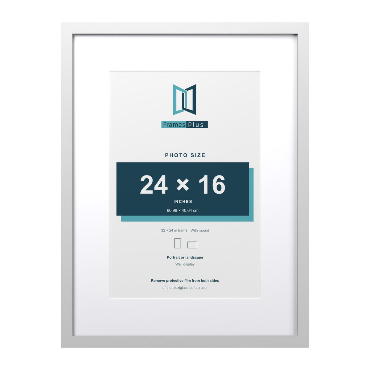 Classic White 32 x 24 inch picture frame with a white mount for a 24 x 16 inch photo