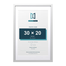 Classic White 36 x 24 inch picture frame with a white mount for a 30 x 20 inch photo