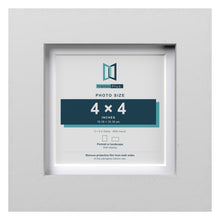 Classic White 5 x 5 inch picture frame with a white mount for a 4 x 4 inch photo