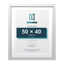 Classic White 60 x 50 cm picture frame with a white mount for a 50 x 40 cm photo